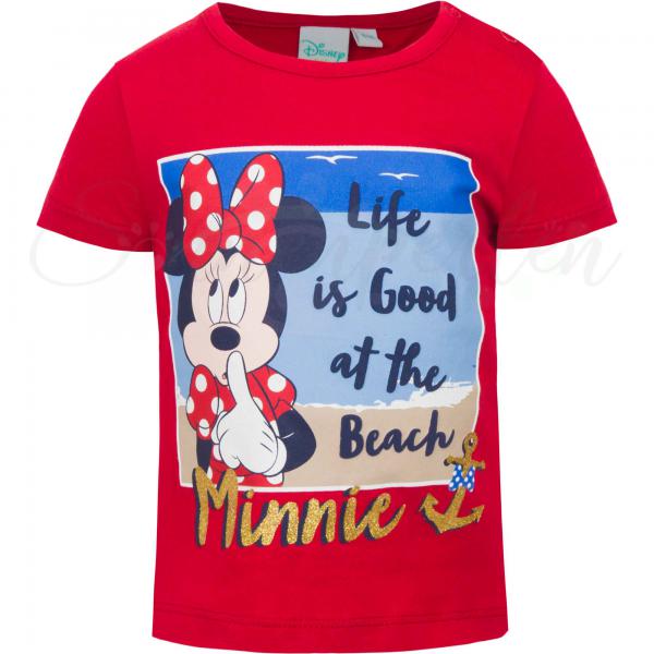Kinder T-Shirt Minnie Mouse "Life is Good at the Beach" in Rot