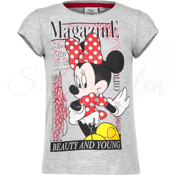 Kinder T-Shirt Minnie Mouse in Grau